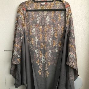 Floral dusty grey kimono OSFM